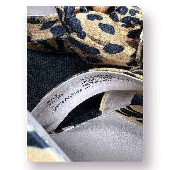 Betsey Johnson Pollie Leopard Print Satin Bow Gem Stones Women’s Heels Size 7M - Picture 7 of 10